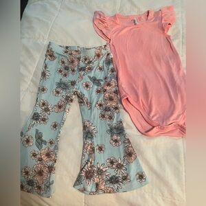 Posh peanut bellbottoms and onesie set